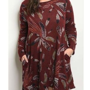 Feather Printed Dress